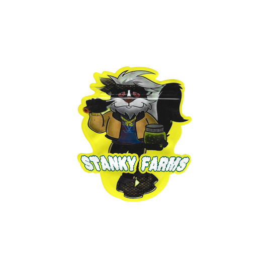 10x Stanky Farms shaped Mylar Bag 3,5g - Leer