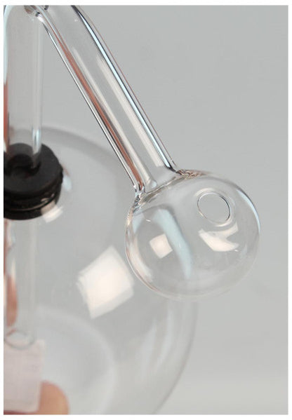 Kugelölpfeife klar mit Mundstück und rundem Kopf