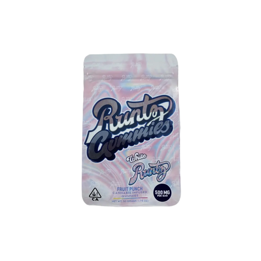 10x Runtz gummies ''WHITE''  Mylar Bag 500mg - Leer