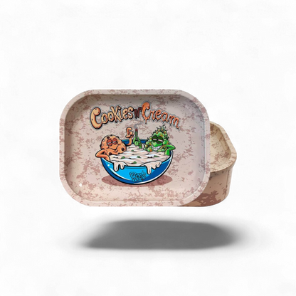 Blechdose mit Rolling Tray Deckel 18 × 14 cm, Cookies and Cream Design, erhältlich bei Pief-Leaf®