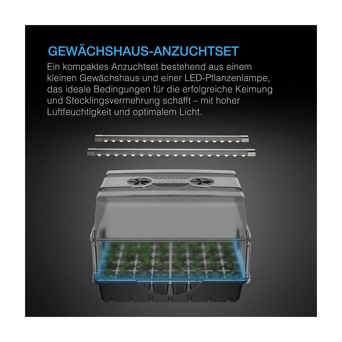 AC Infinity Keim- und Klon-Gewächshaus mit Samsung LM301H EVO LEDs