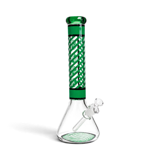 Beaker Bong Grün Schwarz 37 cm aus Borosilikatglas bei Pief-Leaf®