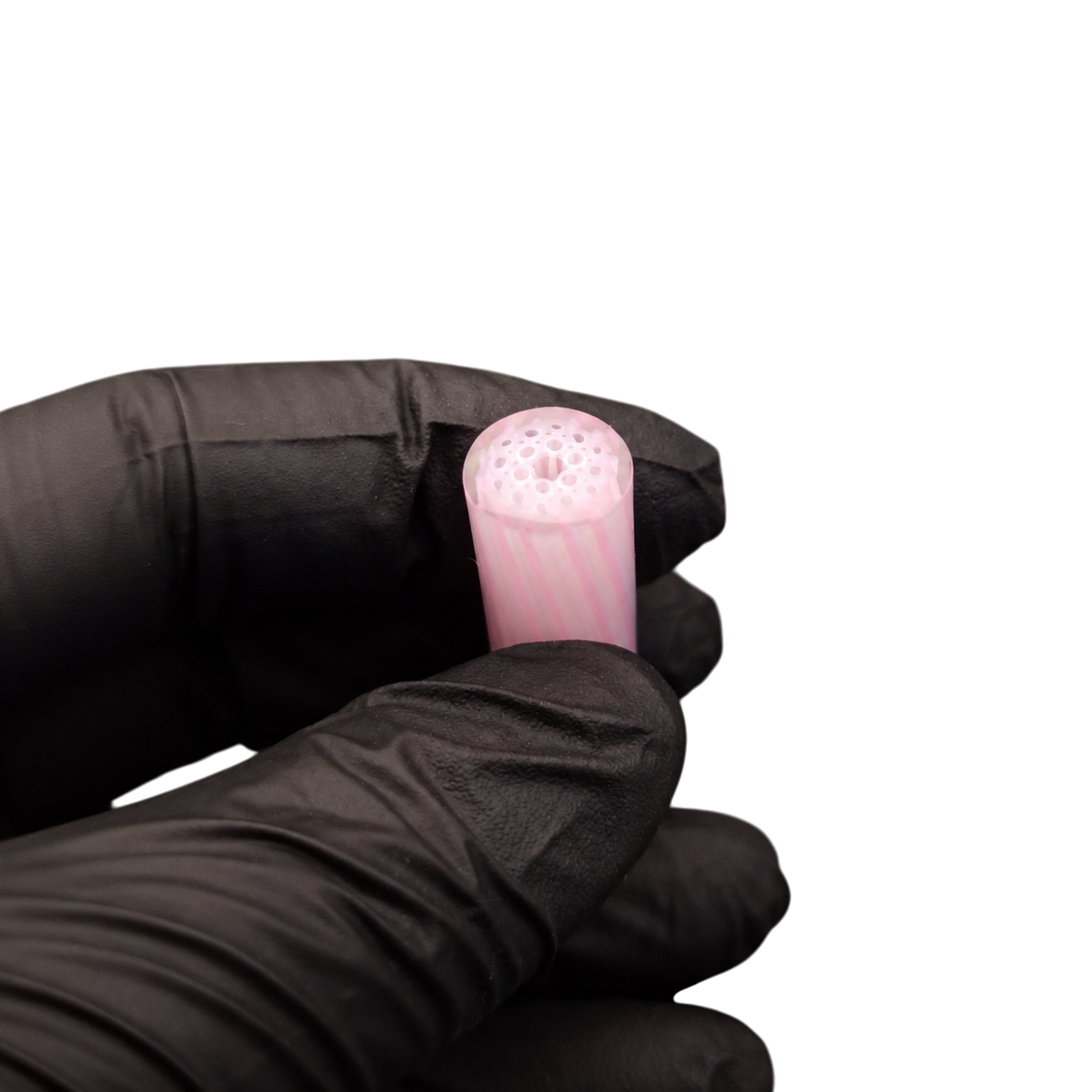 Artist Glas Tip Pink White Rainbow Core mit 42 mm Länge