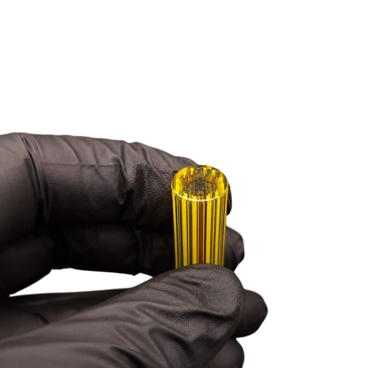 Artist Glas Tip Yellow Black Rainbow Core mit 38,7 mm Länge