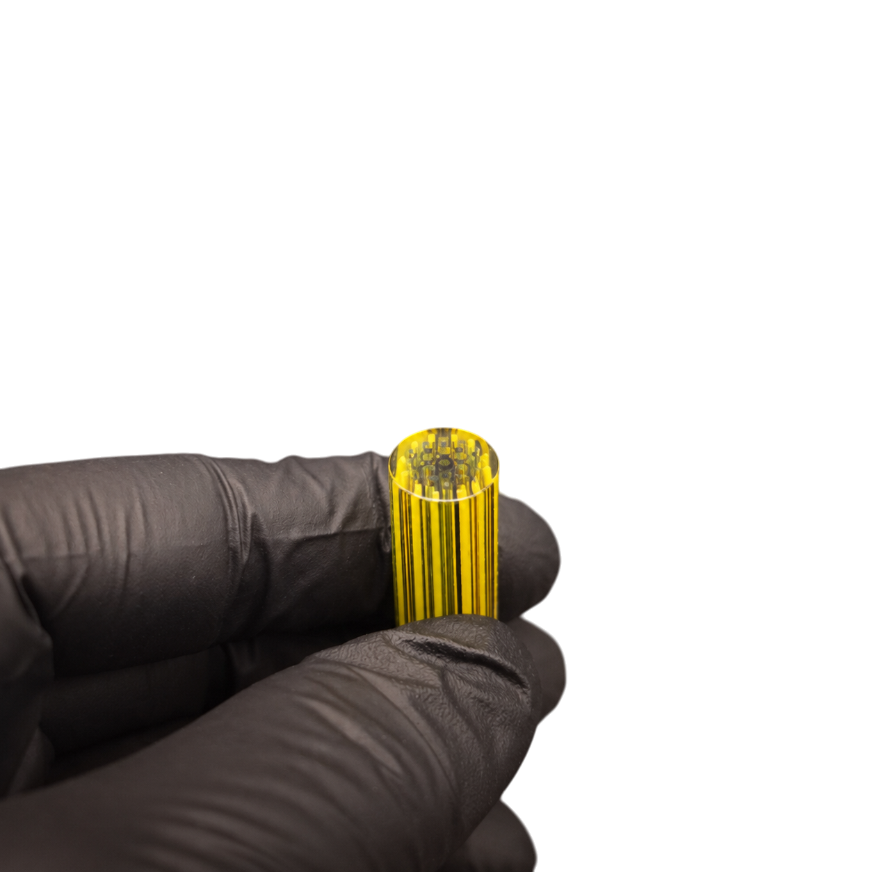 Artist Glas Tip Yellow Black Rainbow Core mit 45,2 mm Länge