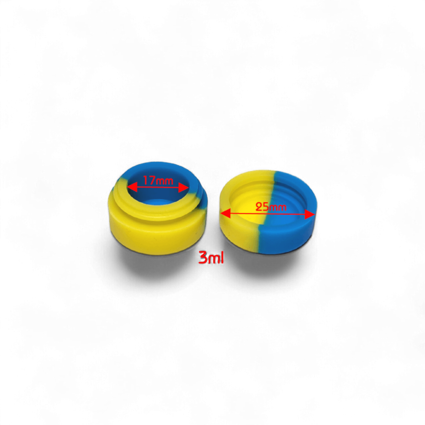 Silikonöldose rund, farblich sortiert - 25x17mm