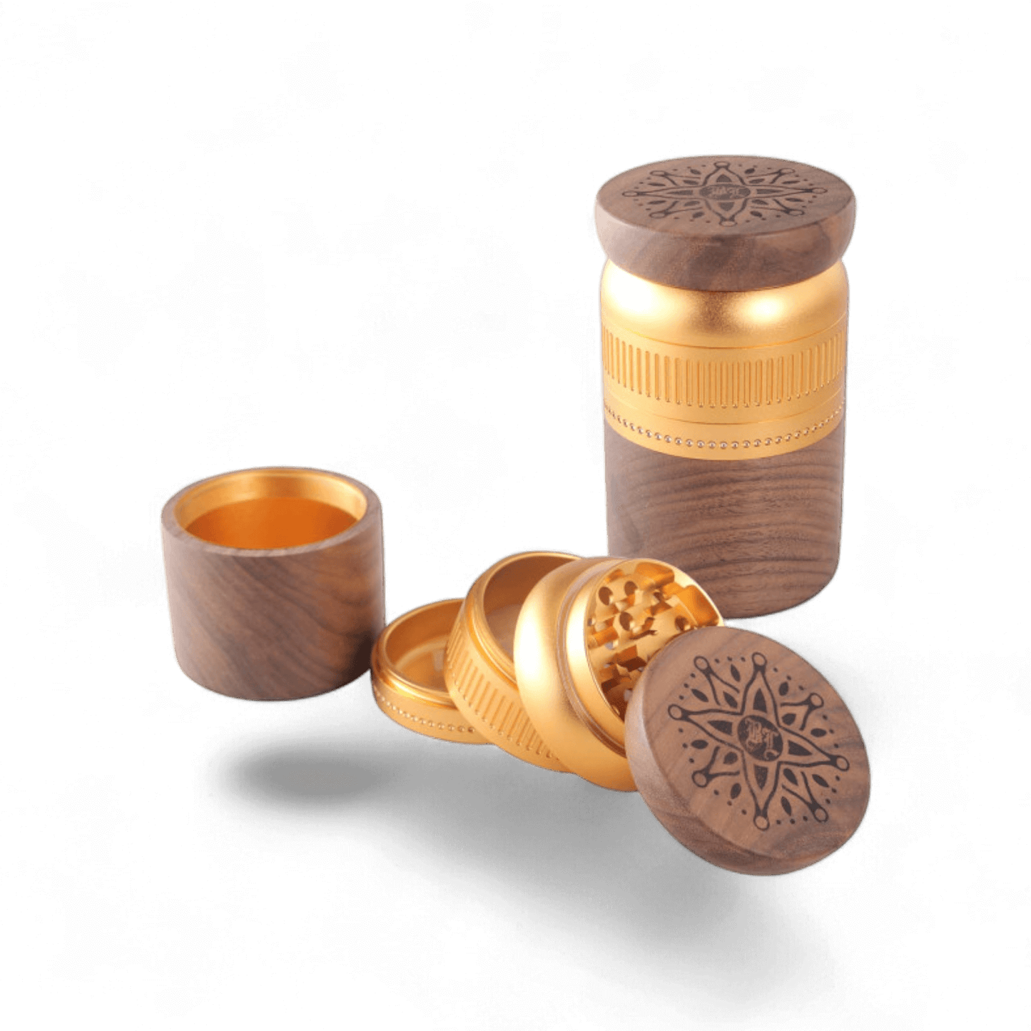 Black Leaf Grinder Walnussholz Aluminium 5 teilig