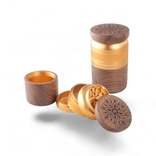 Black Leaf Grinder Walnussholz Aluminium 5 teilig