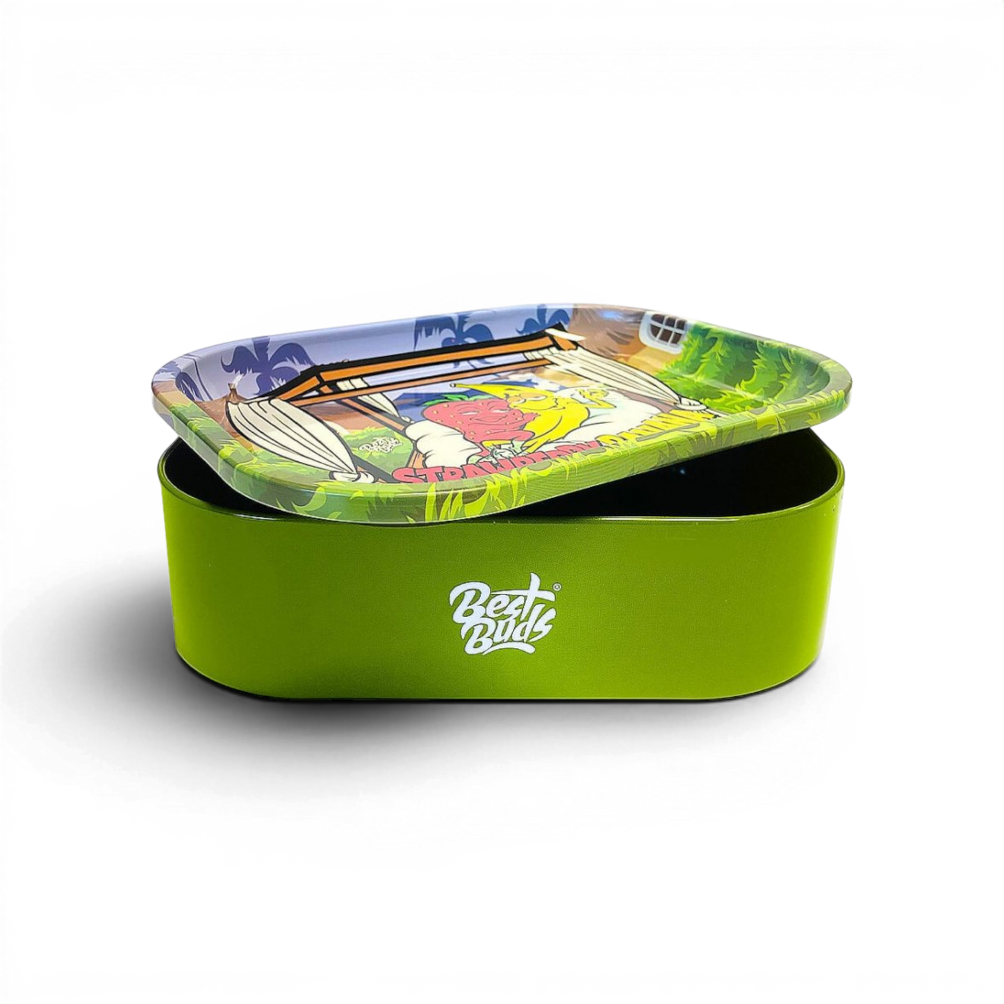 Best Buds Blechdose Strawberry Banana mit integriertem Rolling Tray