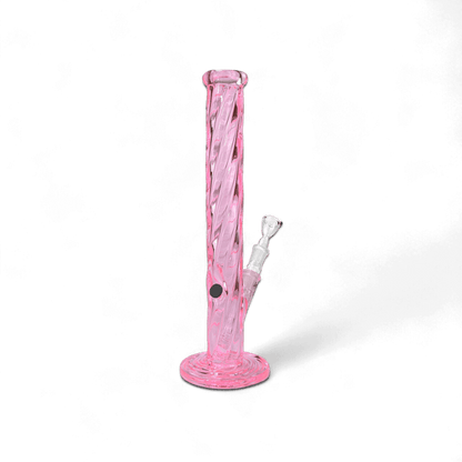 Bong Twylinder Pink – 45cm – 5mm Borosilikatglas – Gedrehtes Design