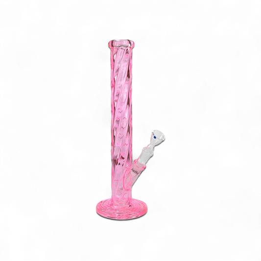 Twylinder Bong – 45cm – Pink – 5mm Borosilikatglas – Gedrehtes Design – Jelly Joker