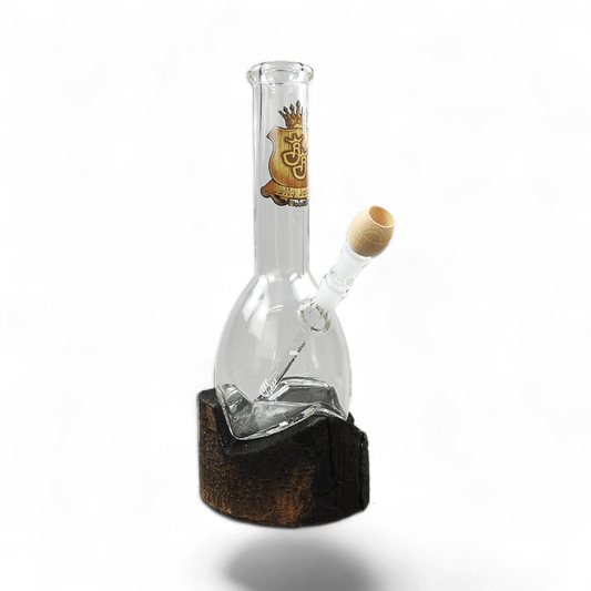 Jelly Joker Woody Bong aus Glas & Holz – 41 cm hoch, 18,8 mm Schliff, mit Kickloch & Holzkopf