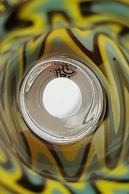 Bong Kopf mit gelb-weißem Swirl-Design