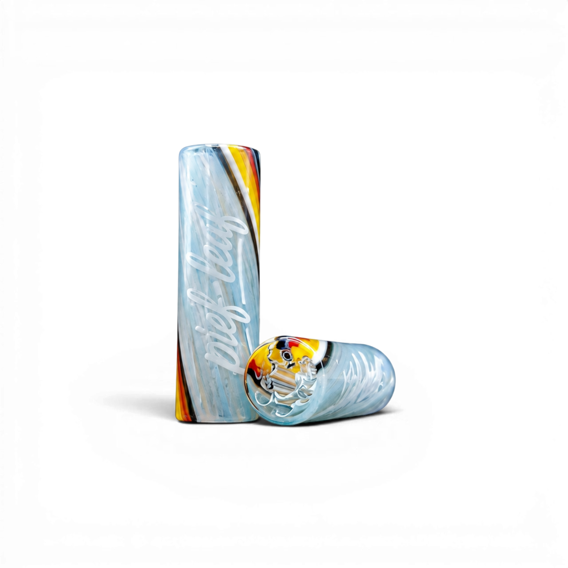 Colorful Spiral Glas Tip mit Pief-Leaf® Logo Print