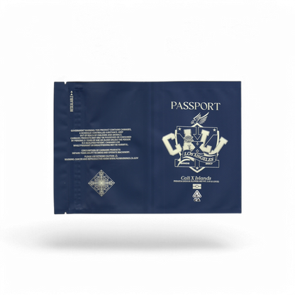 10x Cali X OZ Passport Mylar Bags 3.5g – leere Sammelbeutel im einzigartigen Passport-Design.