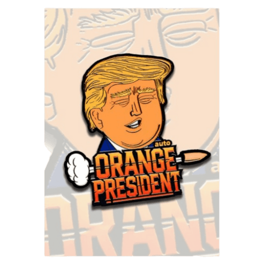 Orange President Auto Samen von FastBuds auf weißem Hintergrund