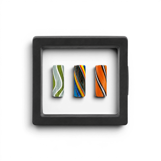 Flying Tip Case 70 × 70 mm für Glas Tips mit schwarzem Rahmen und transparenter Spannfolie