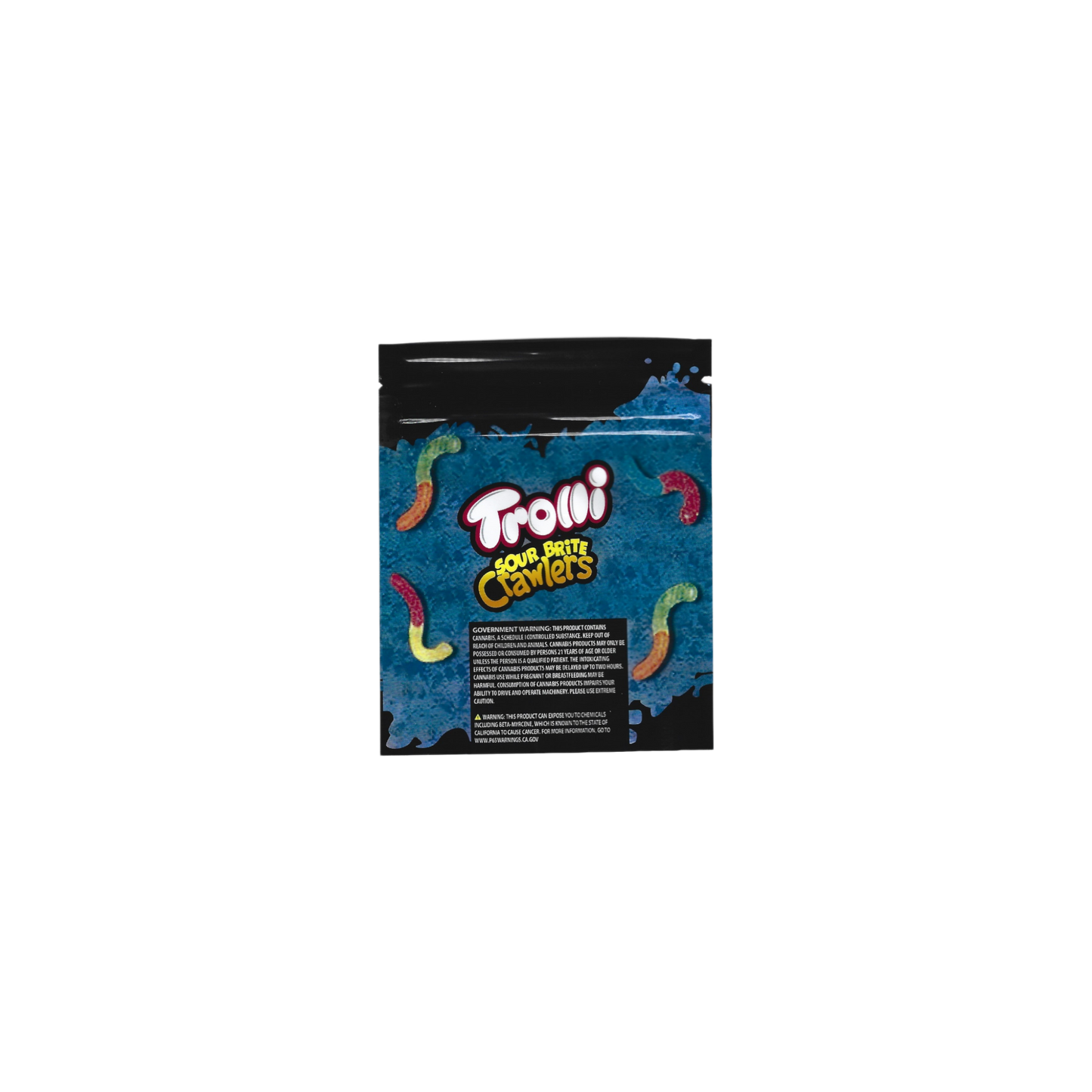 10x Trolli Sour brite crawlers Mylar Bag 600mg - Leer