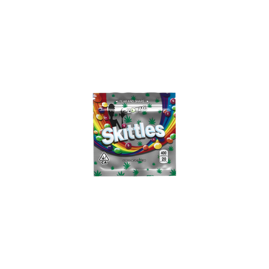 10x Skittles Zombie silver Mylar Bag 400mg - Leer