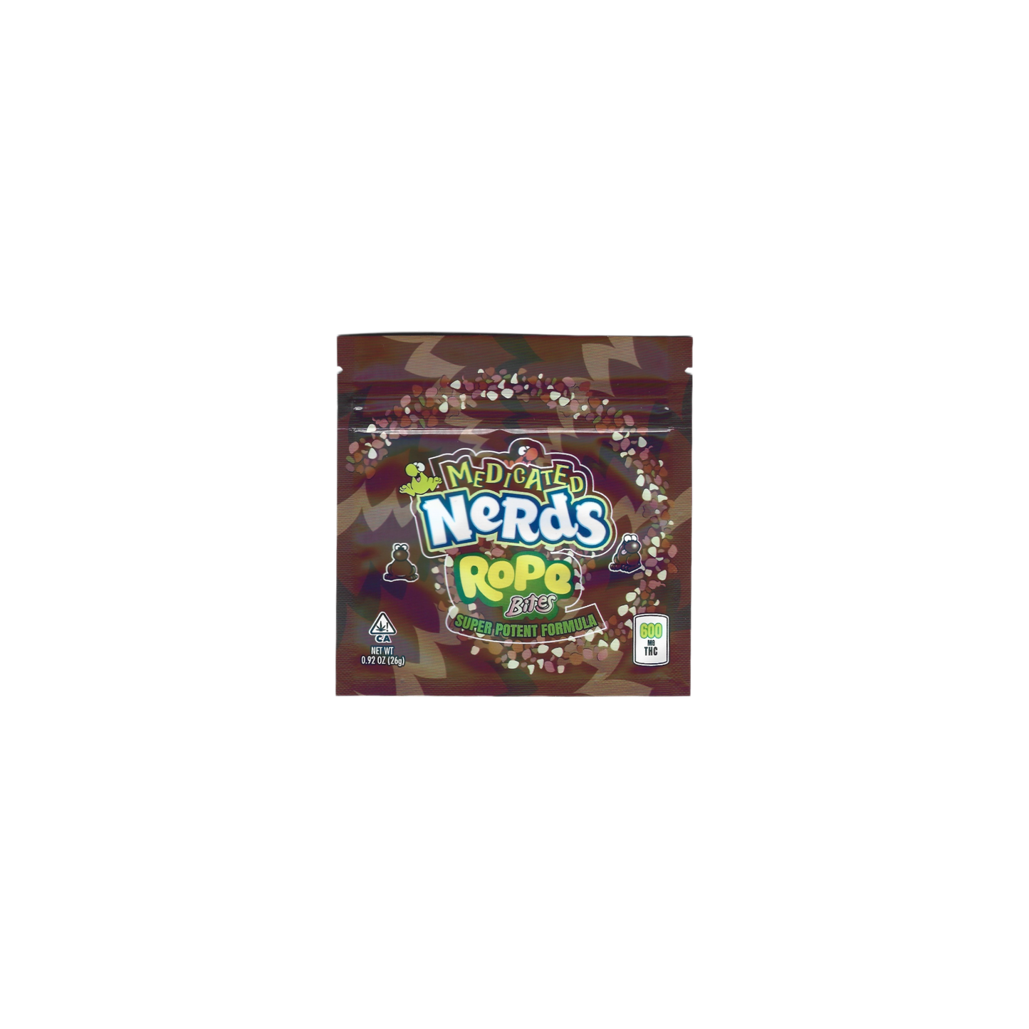 10x Nerds rope bites super potent formula Mylar Bag 600mg - Leer