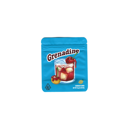 10x Cookies Grenadine + Strainlabel Mylar Bag 3,5g - Leer