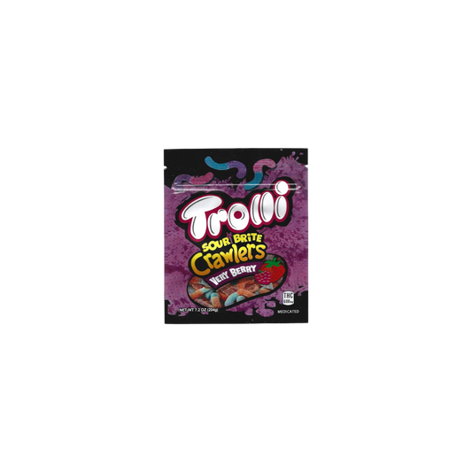 10x Trolli Sour Brite Crawlers Very Berry Mylar Bag 600mg - Leer