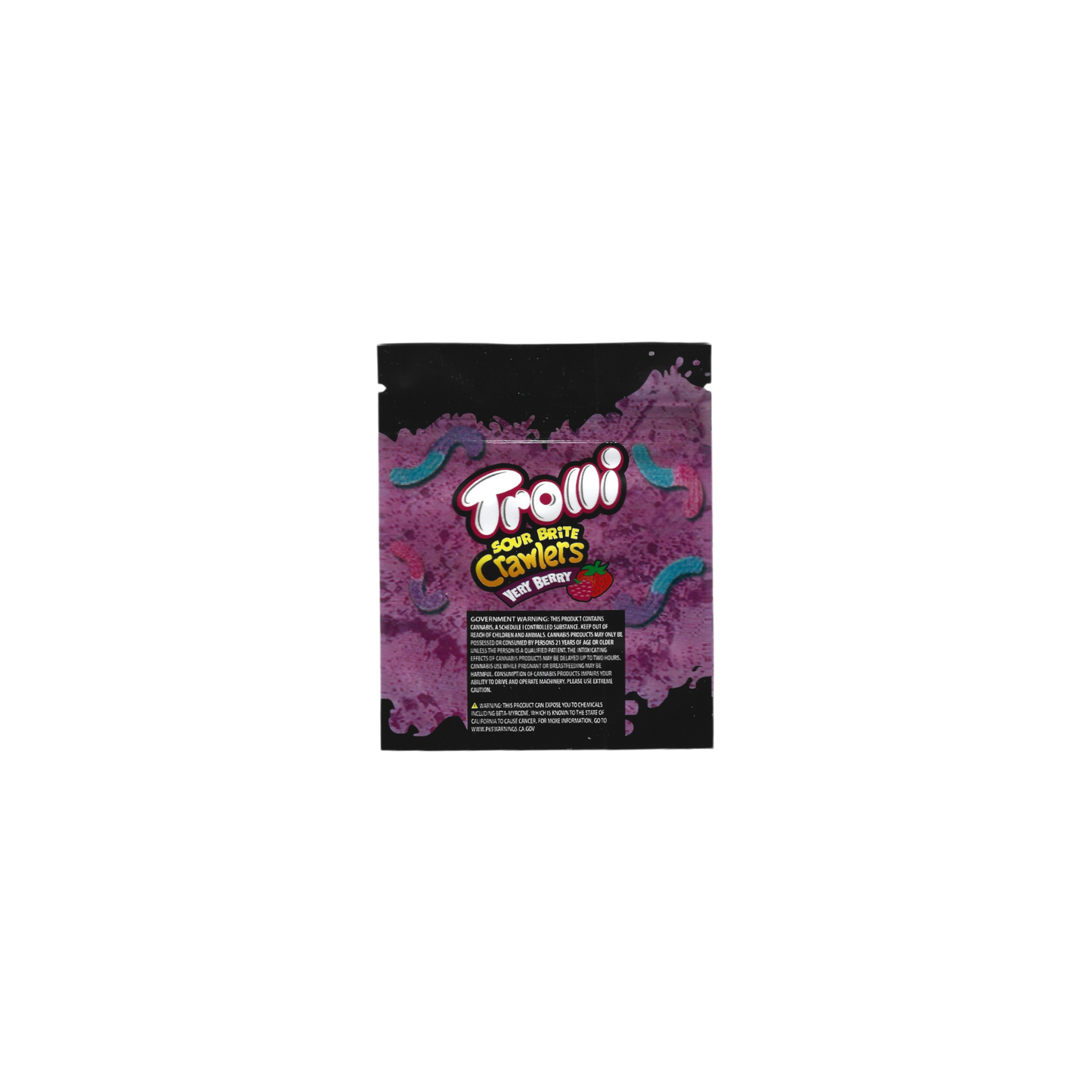 10x Trolli Sour Brite Crawlers Very Berry Mylar Bag 600mg - Leer