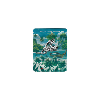 10x CP Exotics Mylar Bags 3.5g – leere Sammelbeutel in modernem Design, ideal für Sammler.