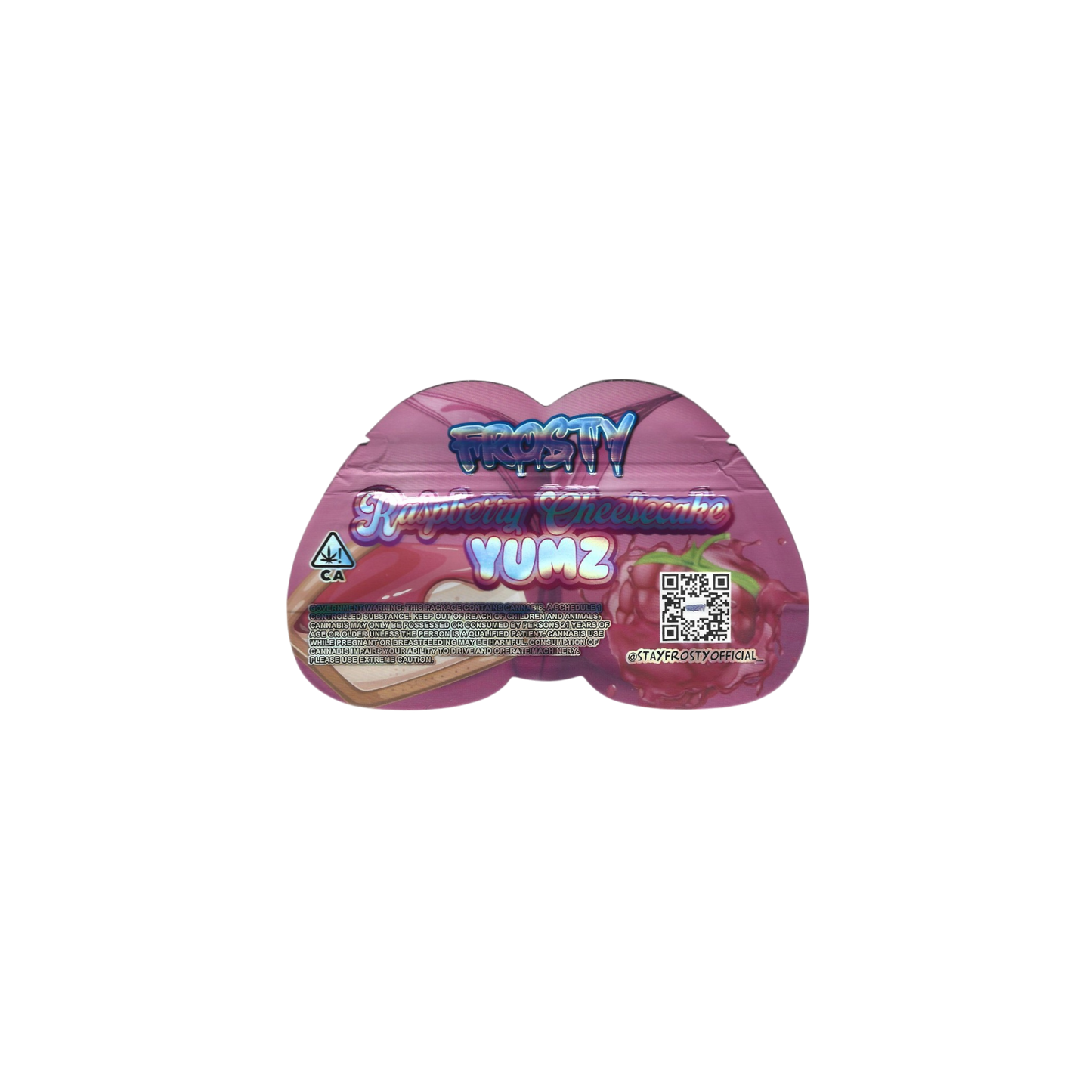 10x FROSTY Raspberry Cheesecake YUMZ shaped Mylar Bag 3,5g - Leer