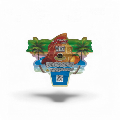 10x Li Hing Mango Shave Ice shaped Mylar Bag 3,5g - Leer