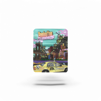 10x Teds Budz Manhattan Gumdrop Mylar Bags 3.5g – leere Sammelbeutel im kreativen Design.