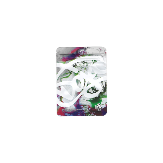 10x leere Doja White Taffi Mylar Bags (3.5g) im auffälligen Design – luftdicht, blickdicht & ideal für Sammler.
