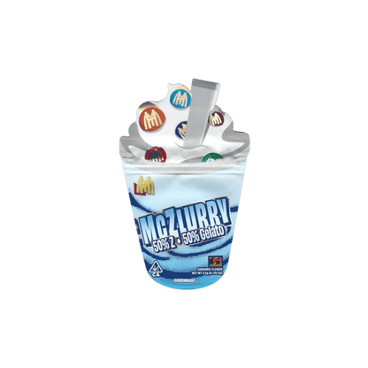 10er-Set Highmart McZlurry Mylar Bags (3.5g, leer) im geformten Fast-Food-Design – blickdicht, auffällig & ideal für Sammler.