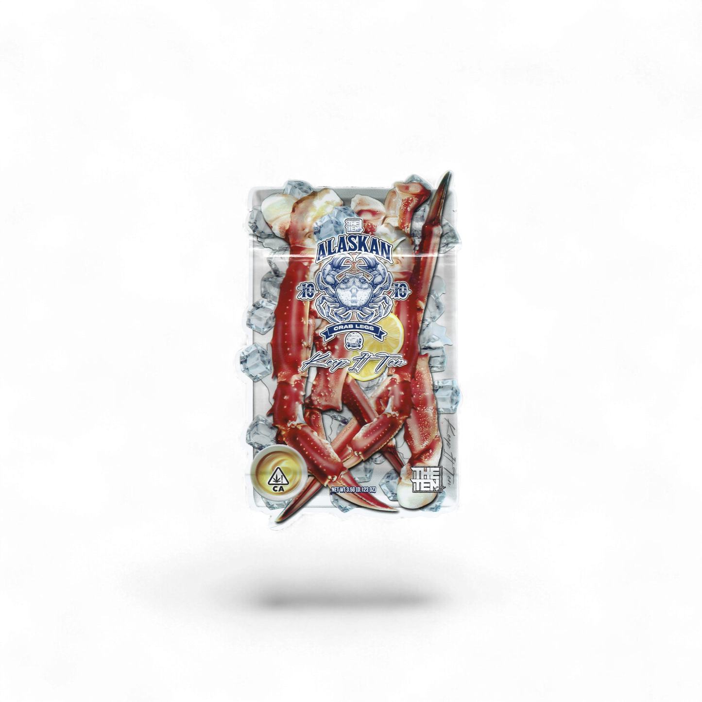 10x THE TEN co. Alaskan Crab Legs shaped Mylar Bag 3,5g - Leer