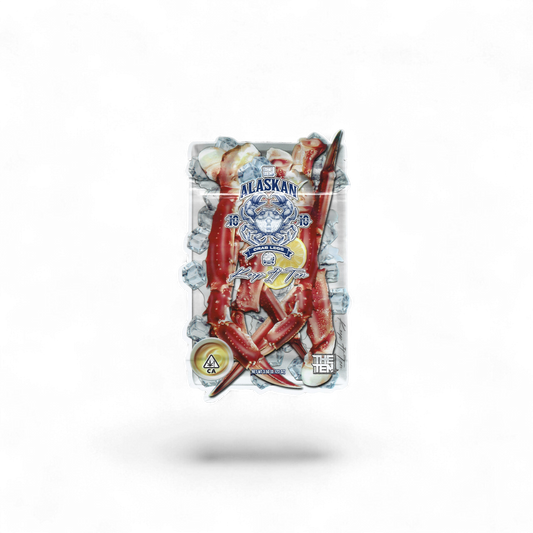 10x THE TEN co. Alaskan Crab Legs shaped Mylar Bag 3,5g - Leer