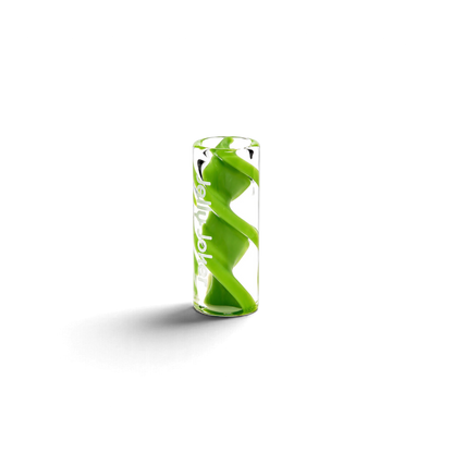 Gedrehter Glastip Grass Green mit farbiger Spiralstruktur