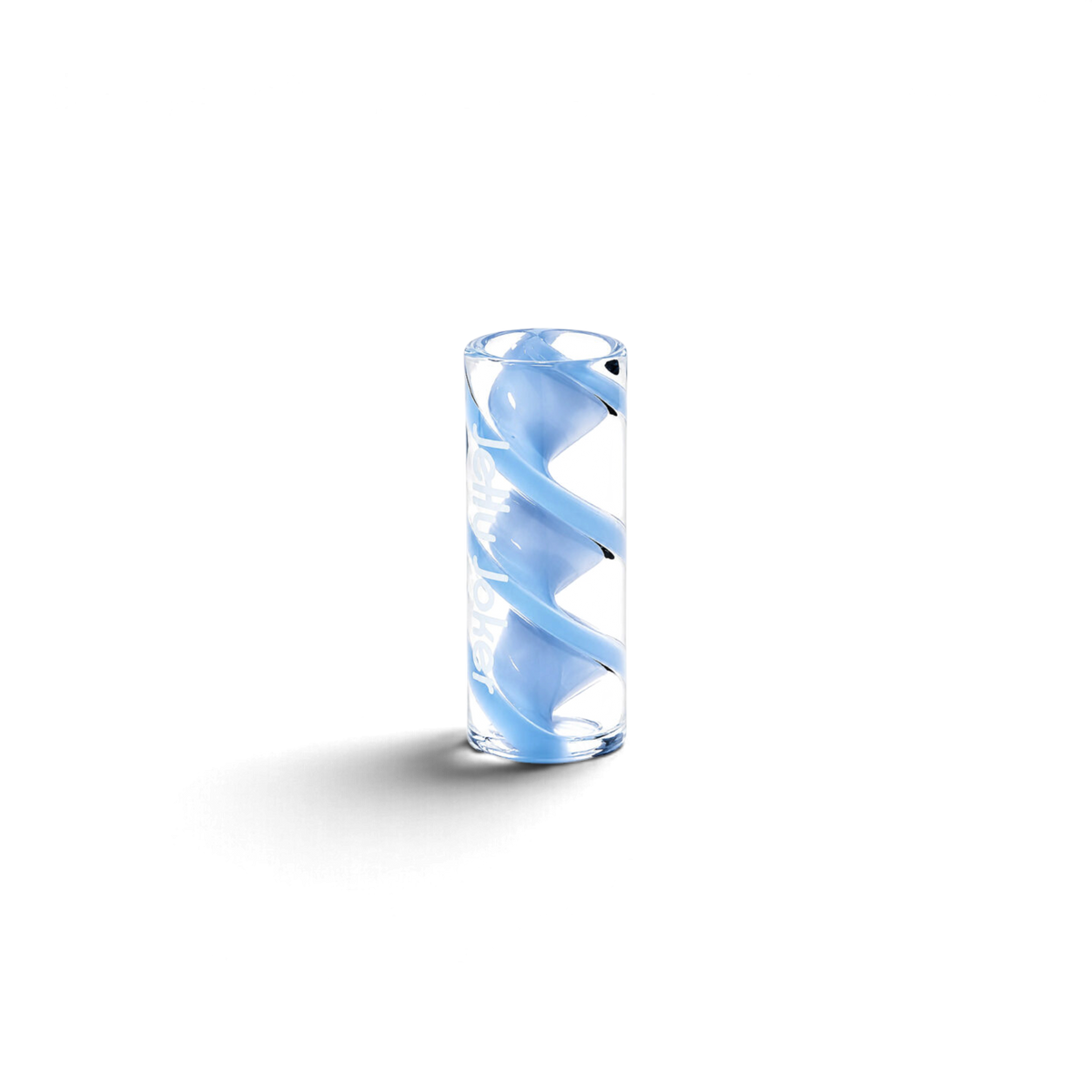Milky Blue Glastip mit gedrehtem Glasdesign