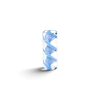 Milky Blue Glastip mit gedrehtem Glasdesign
