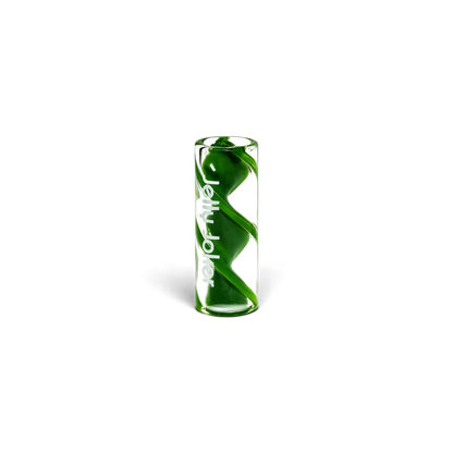 Milky Green Spiral-Glastip 12 mm und 3 cm Länge