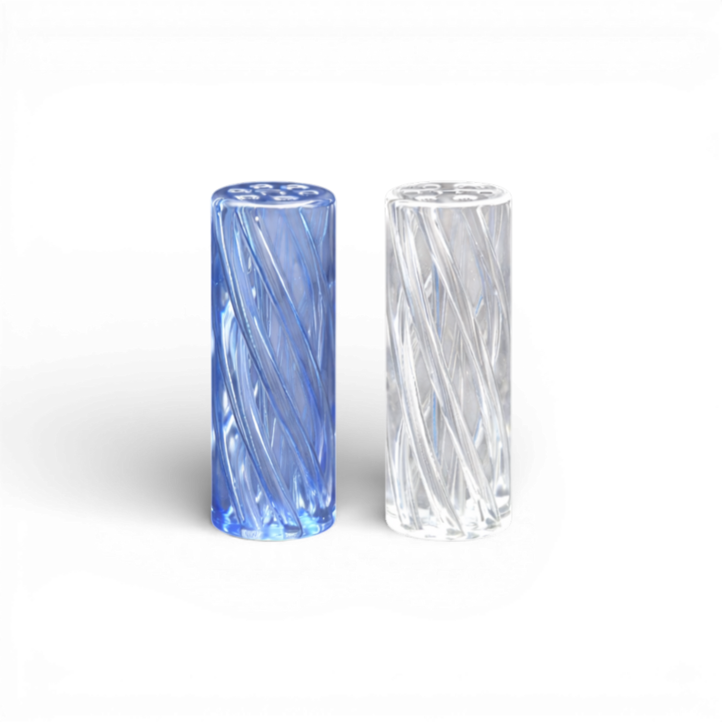 Glas Tip 10mm 7 Loch Blue Clear