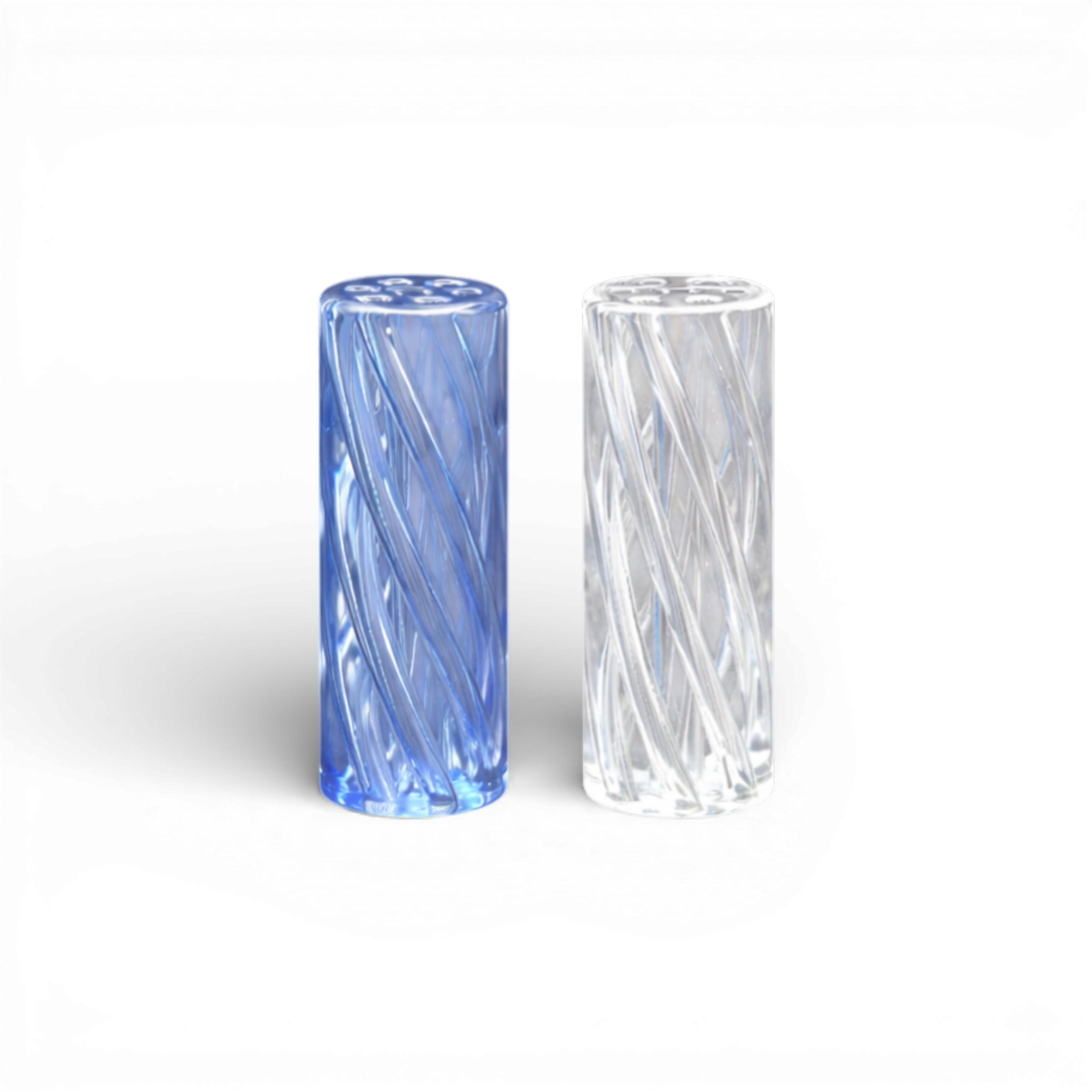 Glas Tip 10mm 7 Loch Blue Clear