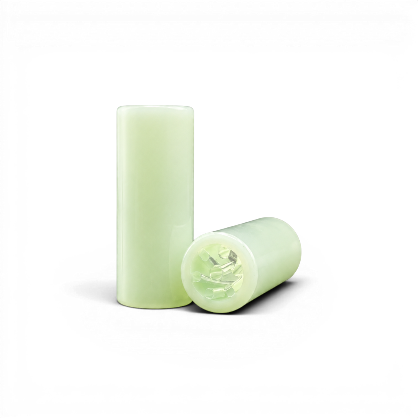 Glas Tip 12 mm 7 Loch Milky Green aus Glas