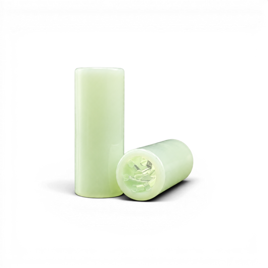 Glas Tip 12 mm 7 Loch Milky Green aus Glas