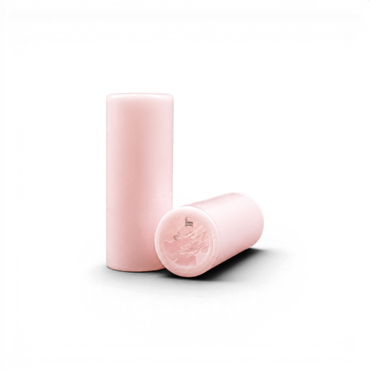 Glas Tip 12 mm 7 Loch Milky Pink aus Glas