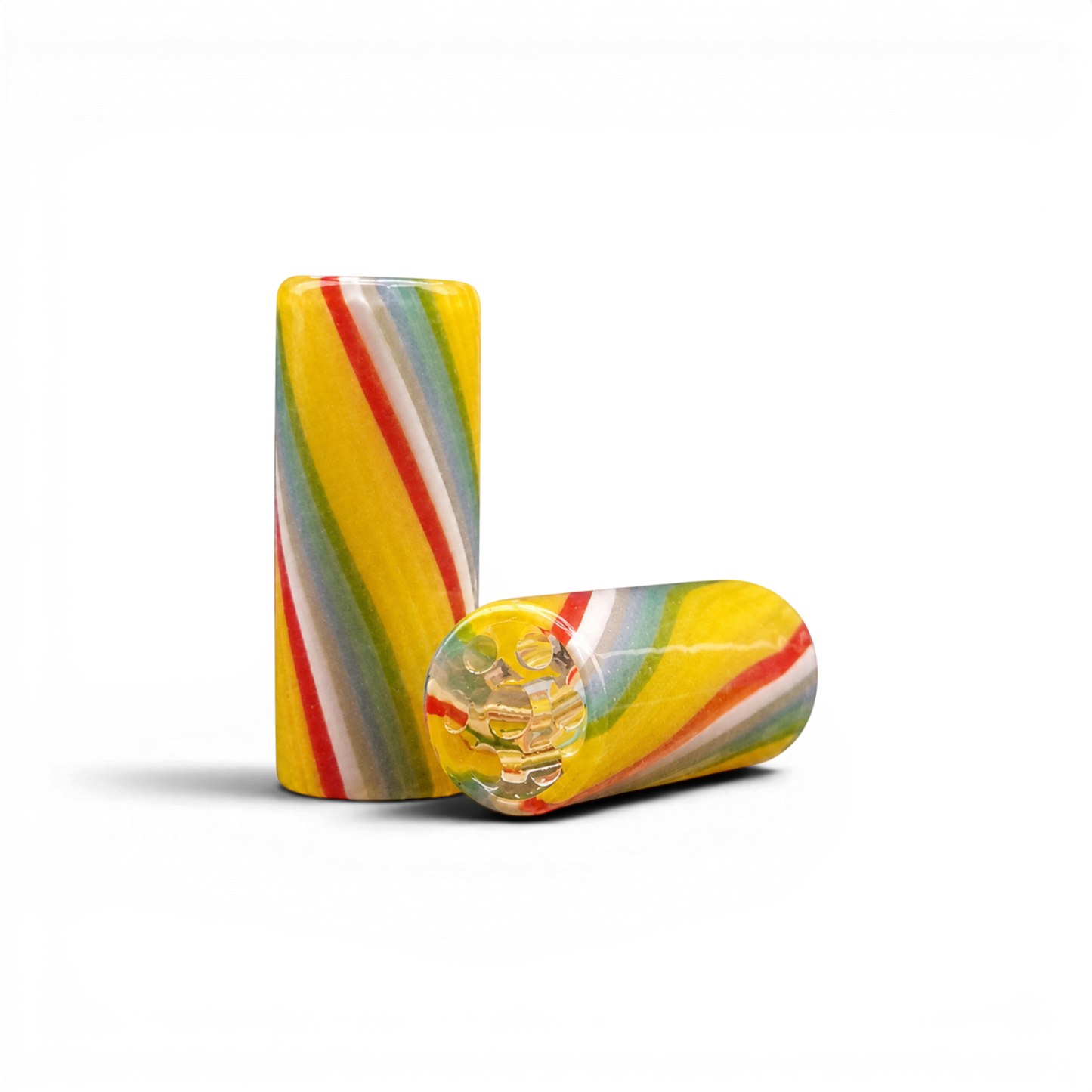 Glas Tip 12 mm Multicolor Spiral mit 7-Loch-System