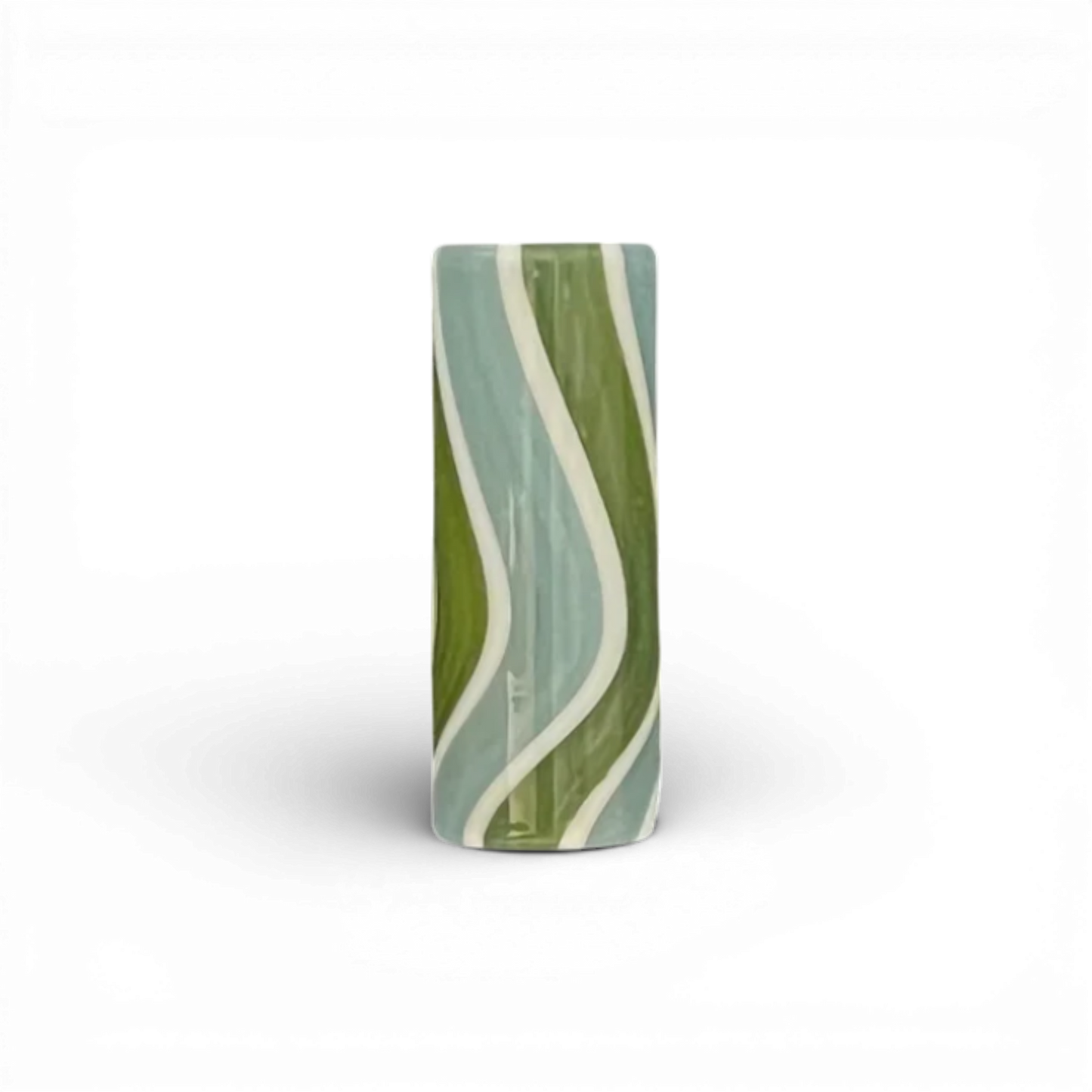 Glas Tip 12 mm Twisted Grün mit 7 Loch