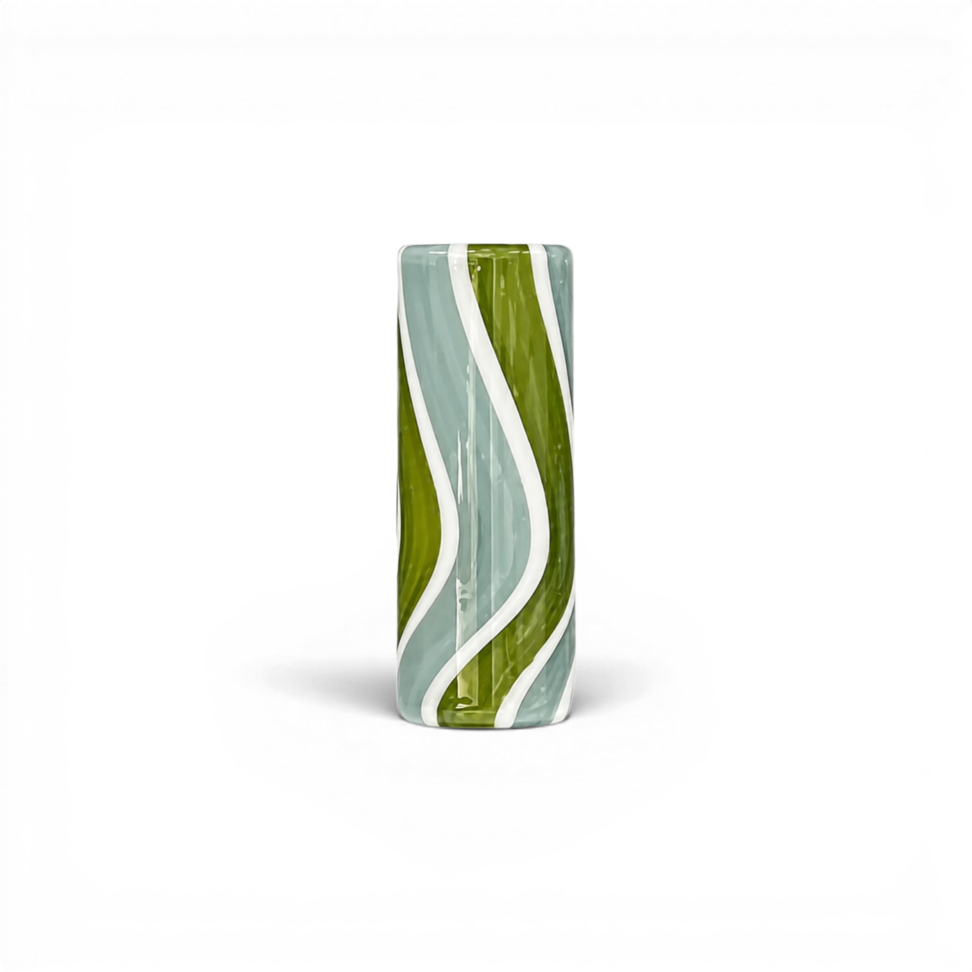 Glas Tip 12 mm Twisted Grün mit 7 Loch