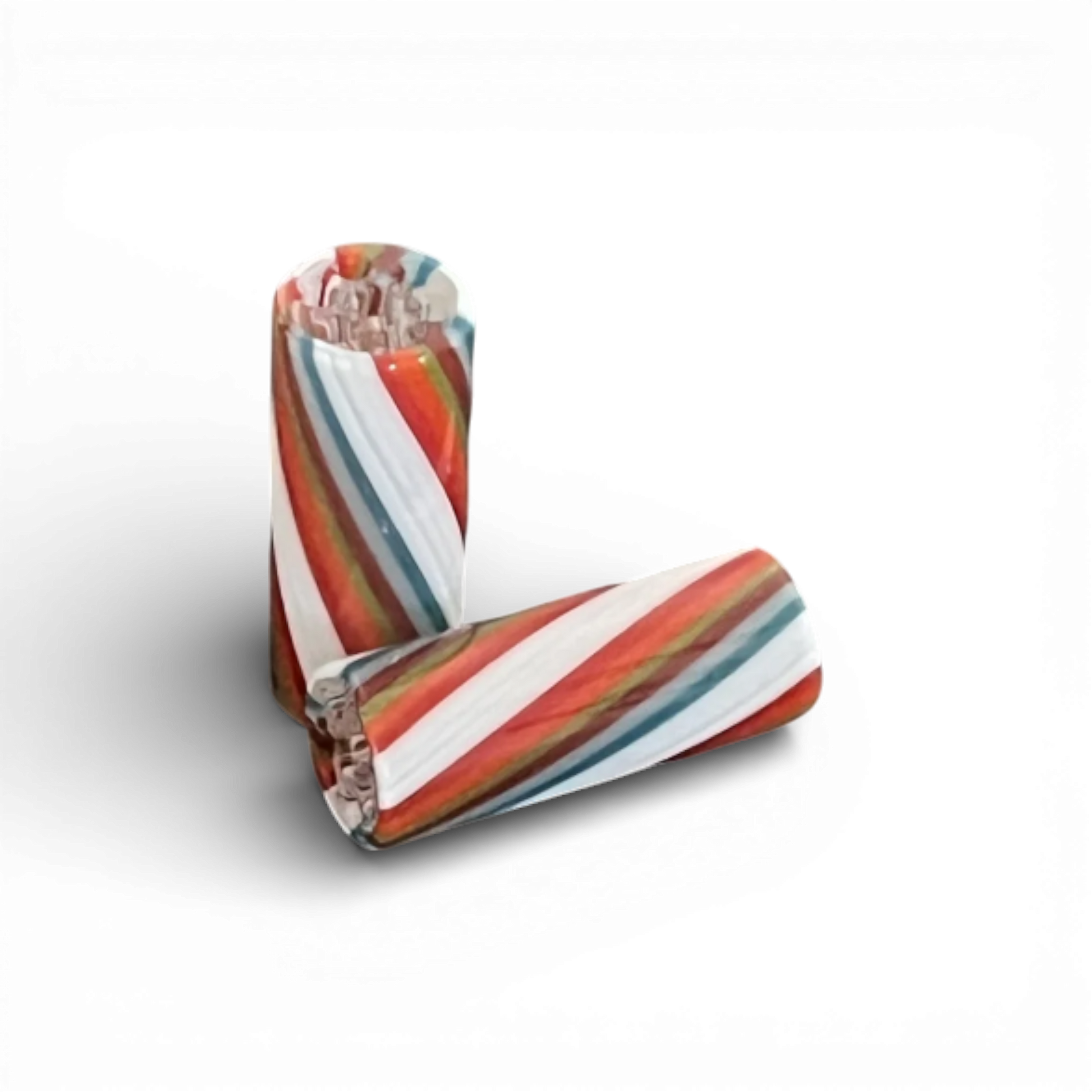 Glas Tip 12 mm bunt gestreift mit 7 Loch