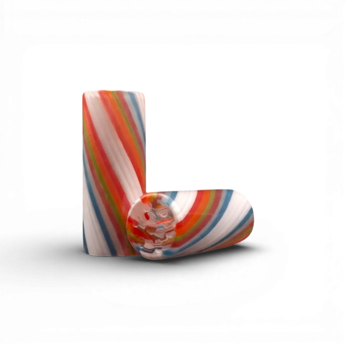 Glas Tip 12 mm bunt gestreift mit 7 Loch kaufen