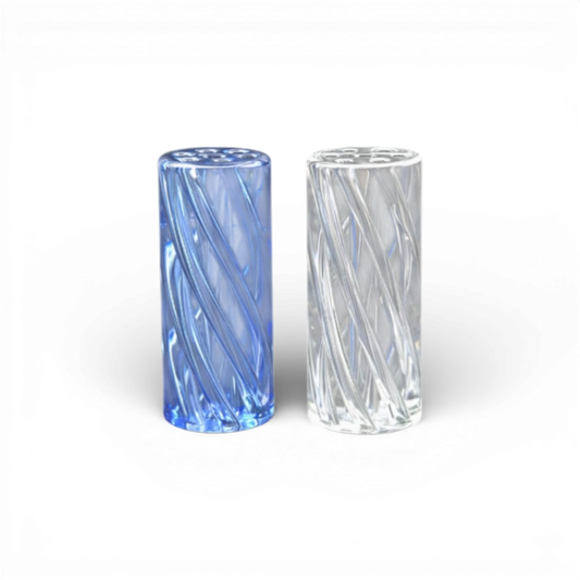 Glas Tip 12mm 7 Loch Blue Clear